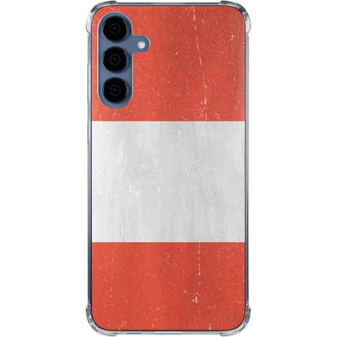 Peru Flag Distressed Galaxy A35 5G Clear Case